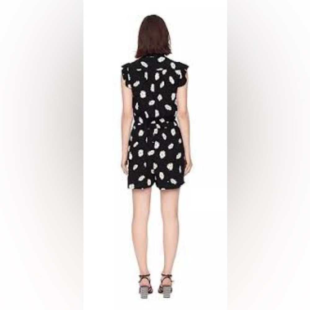 Kate Spade Black Daisy Dot Crepe Romper - Picture 4 of 16